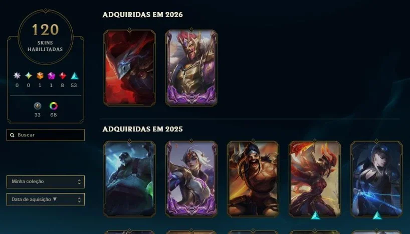 Conta antiga MMR Mestre - Já Foi Challenger - 120 Skins