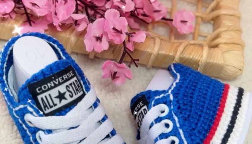 All Star de Crochê Azul Royal