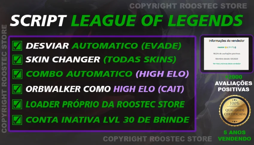 SCRIPT LOL  + CONTA INATIVA + ENTREGA AUTOMÁTICA 2026