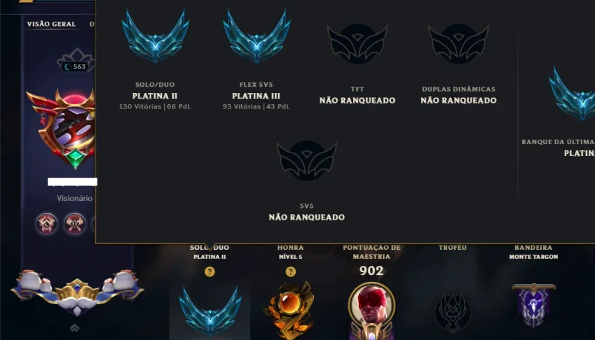 Platina 2 com TODOS os Champs e 264 Skins ( JG / ADC / SUP )