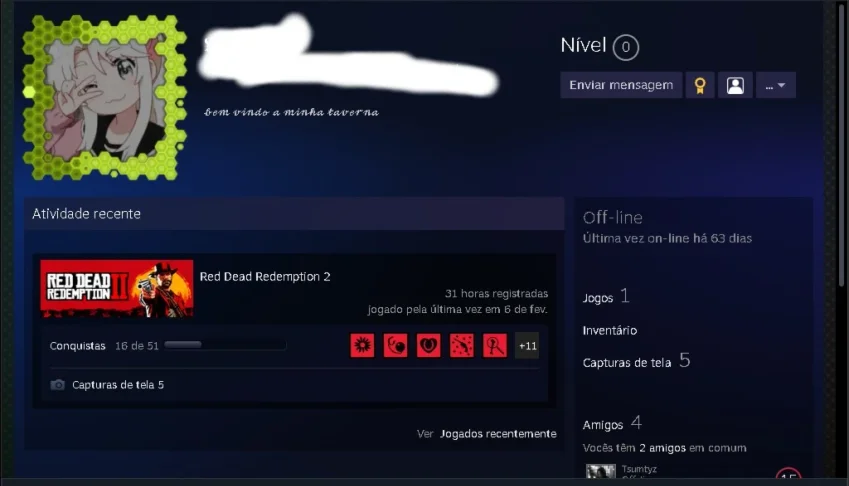 vendo conta steam com rdr 2 (somente com rdr 2) full acesso