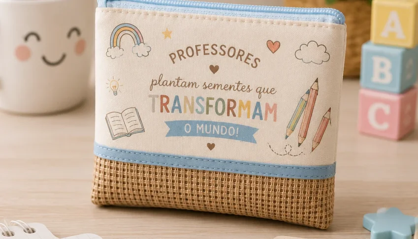 Necessaire Flat Personalizadas - Dia dos Professores