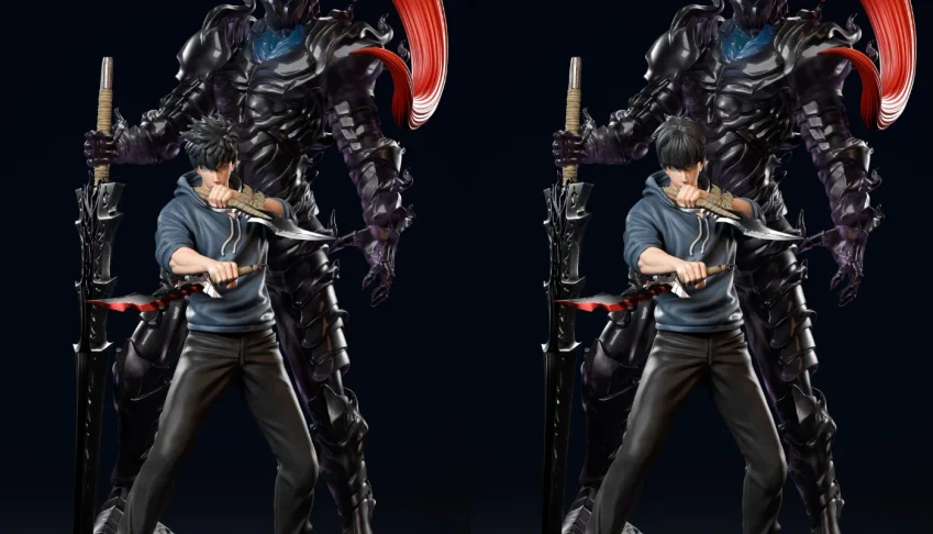 Sung Jin Woo and Igris solo leveling 3d stl