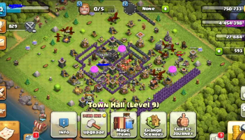 Conta CV9 clash of clans