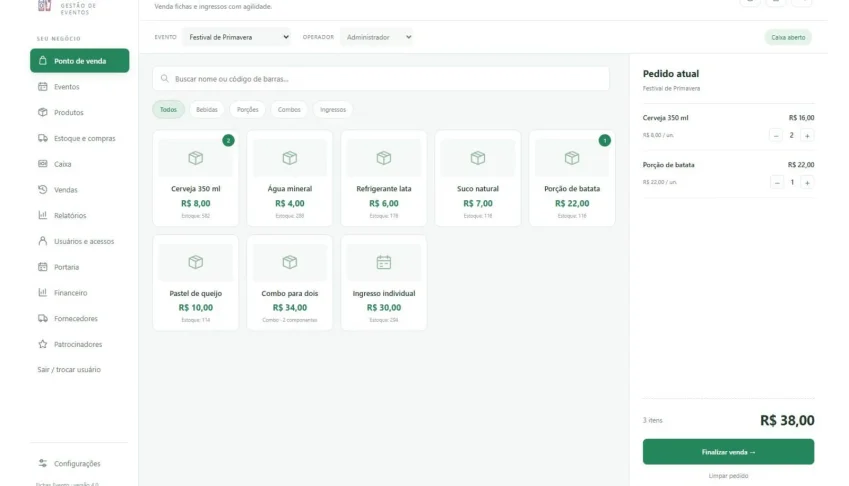 Fichas Evento — Licença Anual Para 1 Computador
