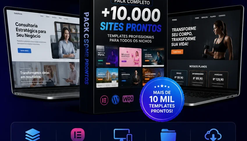 Pack Completo +10.000 Sites Prontos no Elementor | Todos os