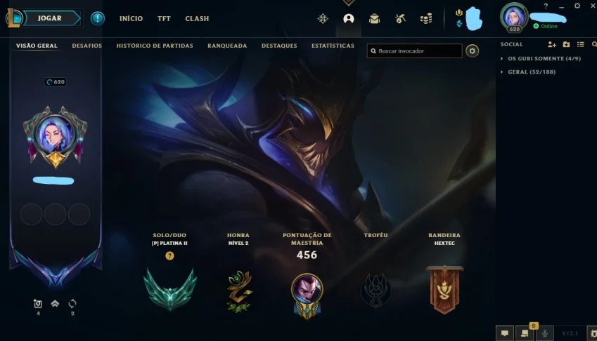 Conta RIOT com contas de Valorant e League of Legends.