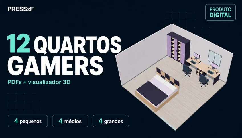 Quarto Gamer: 12 Ideias de Ambientes + Visualizador 3D e PDF