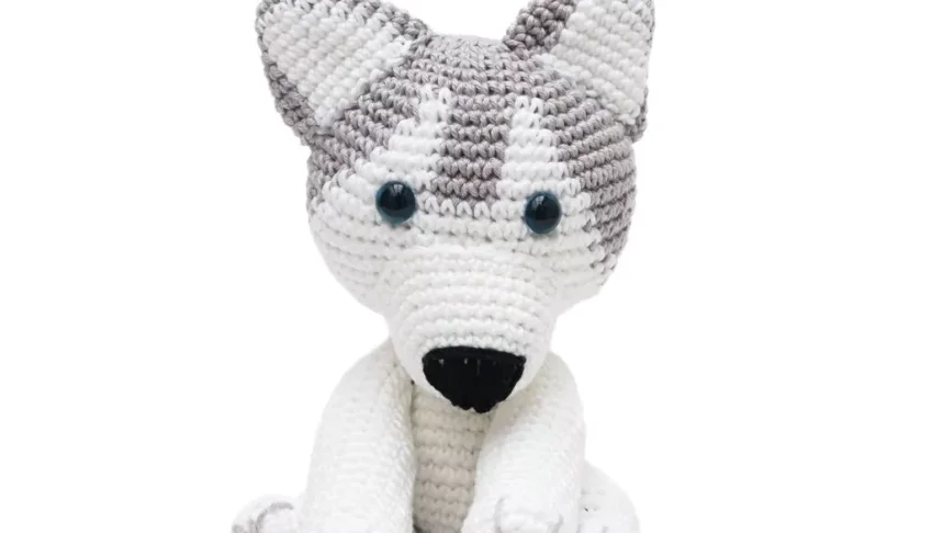 Husky Siberiano em amigurumi