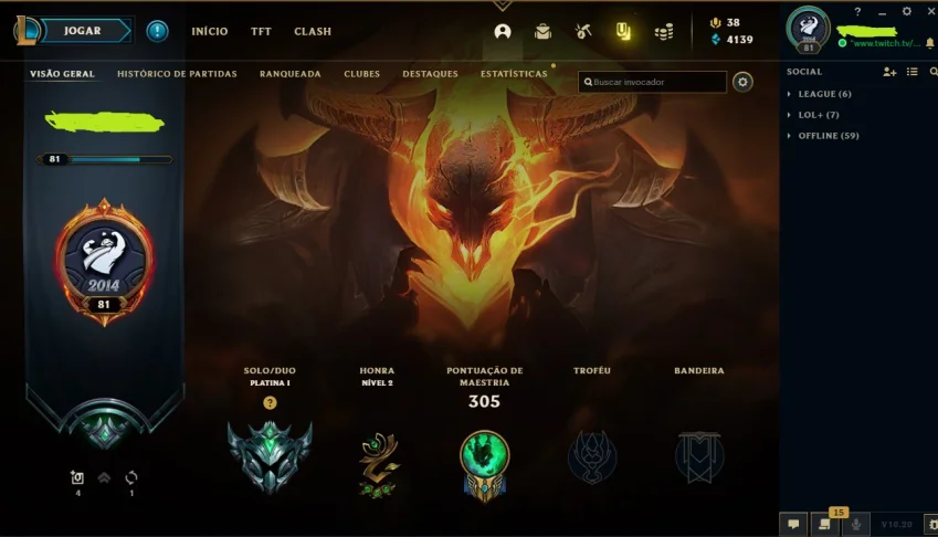 Vendo conta Plat 1 - 80 pdl - icones de diamante