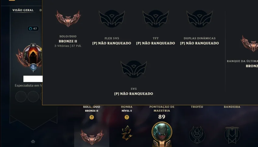 Bronze 2 com 50 Champs e 50 Skins