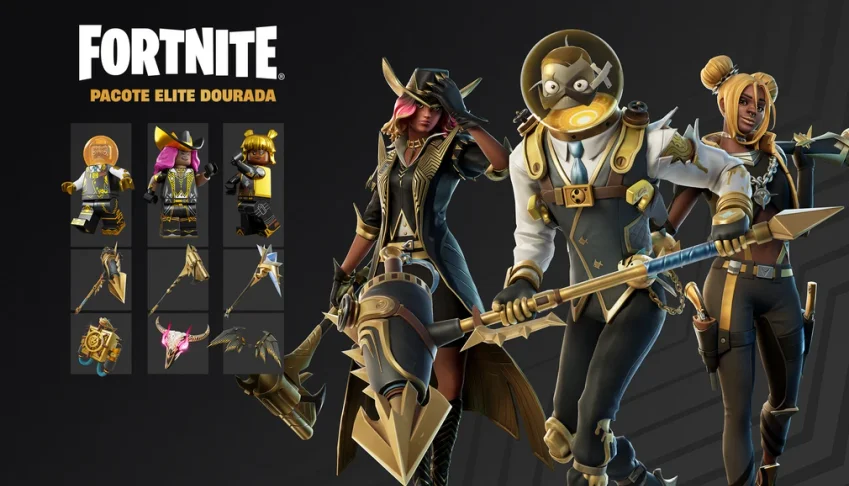 Pacote Fortnite: Elite Dourada