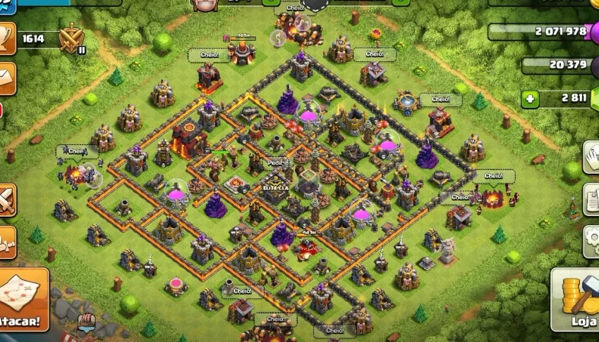clash of clans, 1 cv9.5 e um Cv9 bem upado