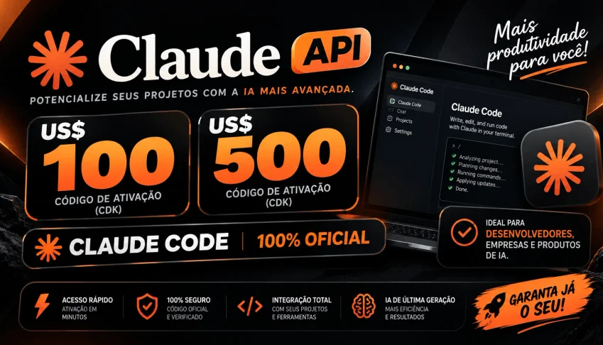 Claude Api Us$100 / Us$500 | Código De Ativação (Cdk) | Clau