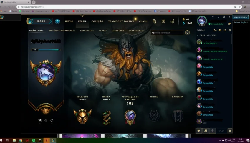 Conta lol Gold 3 , com skins boas 33 champs 18 skins