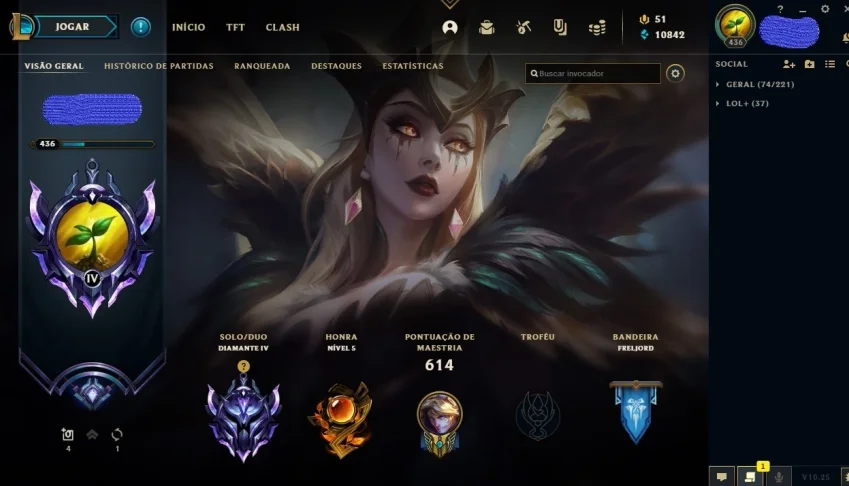 Vendo conta league of legends . Elo D4 com 153 skins