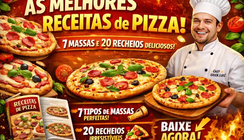 🍕 Receitas De Pizza Profissionais 7 Massas + 20 Recheios