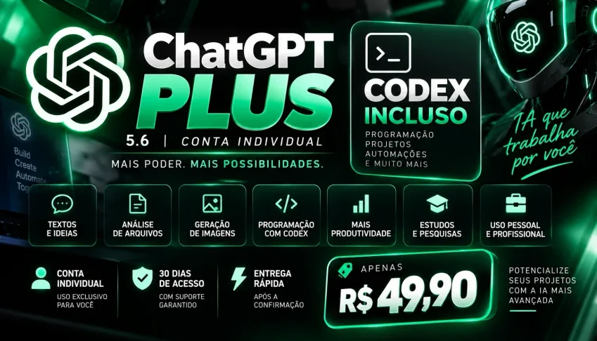 Chatgpt Plus + Codex - Conta Privada