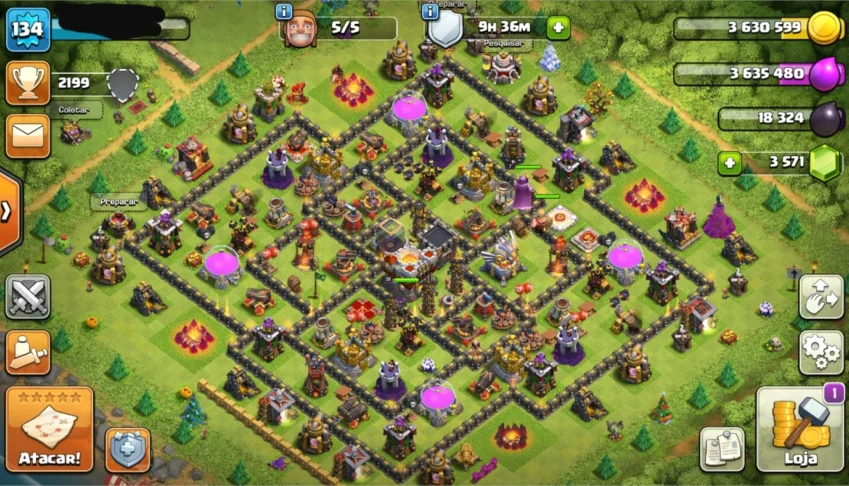 Clash of clans cv11 muito bom !!