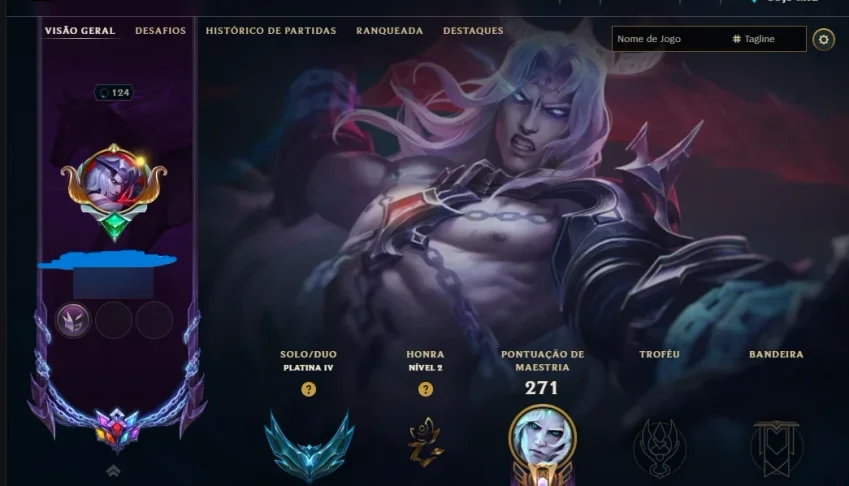 Conta de Lol com Viego Reinado Espectral Elo Plat 4 Muitas S