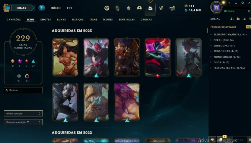 Conta Lol (All Champions 220 Skins)