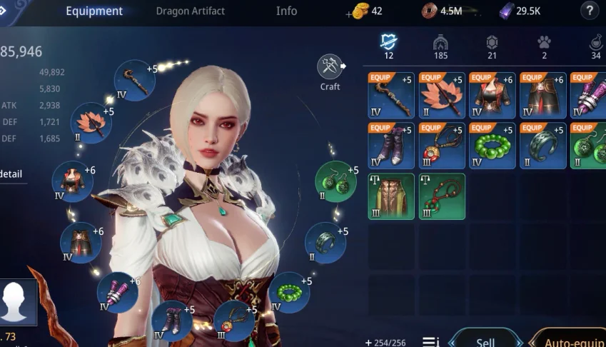 Mir4 Mage lvl 75 com 85k Power com 2 Pets Épicos