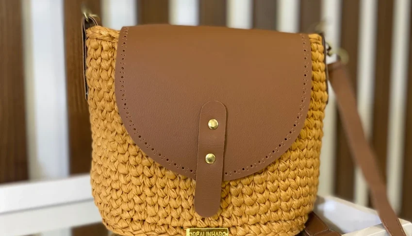 Bolsa Shopper Bag Mostarda com Couro