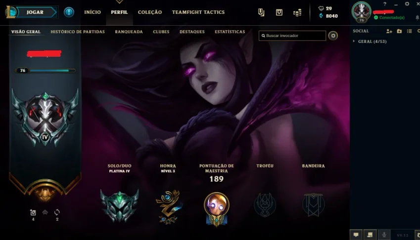 Conta Platina 4 + skins
