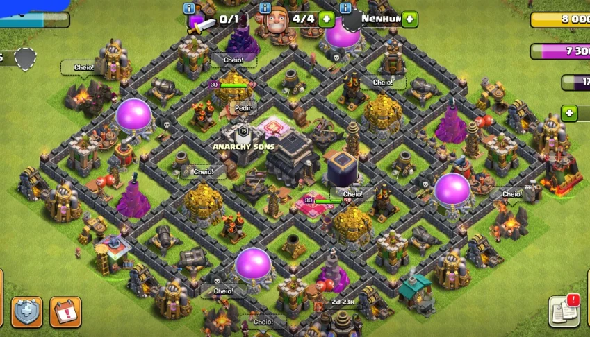 Conta clash of clans cv9.