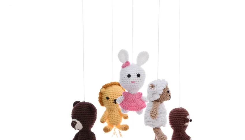 Mobile de Bichinhos em amigurumi