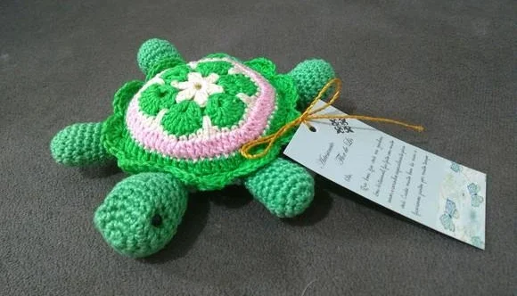 Amigurumi Tartaruga porta agulhas e alfinetes