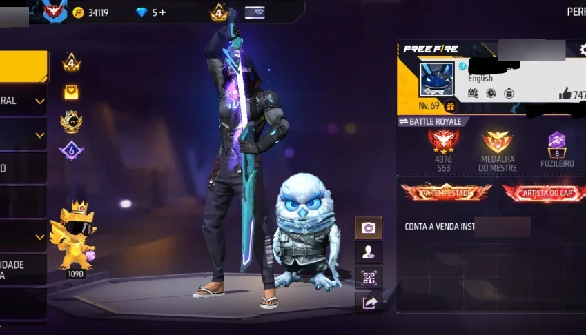 Conta Ff Prime 4 Gemada