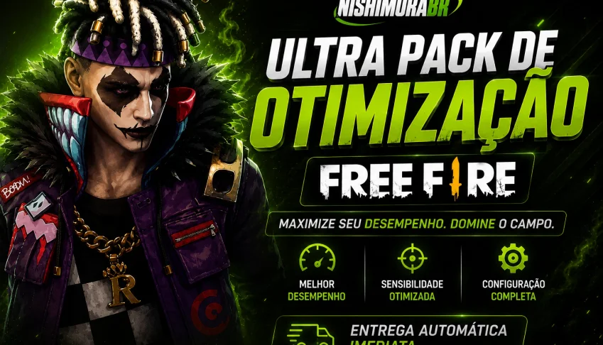 Ultra Pack Otimização Free Fire + Brinde Sensi Vip ⚡