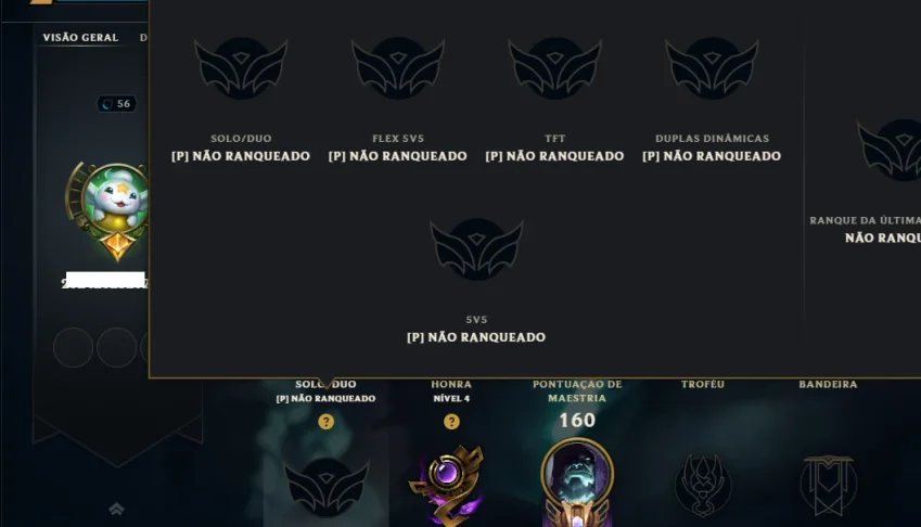 Unranked com 55 Champs e 46 Skins