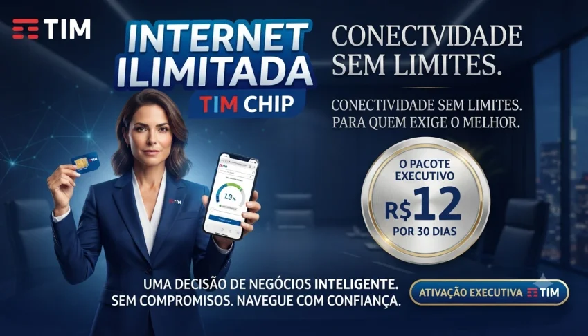 Internet Ilimitada TIM - 30 Dias de Conexão Premium (Sem Que