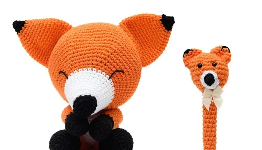Duo Raposa Soneca e Raposa Newborn em Amigurumi
