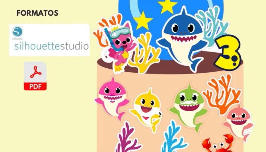 Arquivo Topo De Bolo - Baby Shark