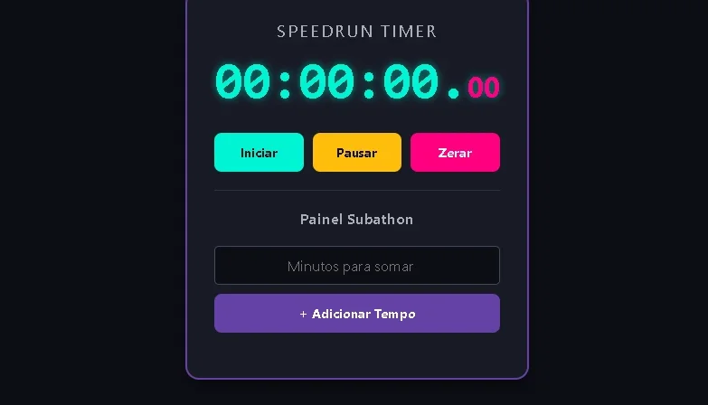 Layout de Cronômetro/Timer Premium para Speedrun e Subathon