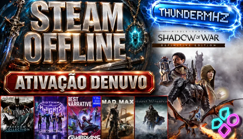 Middle-Earth Shadow of War D.E. + 8 jogos - Conta Steam Off