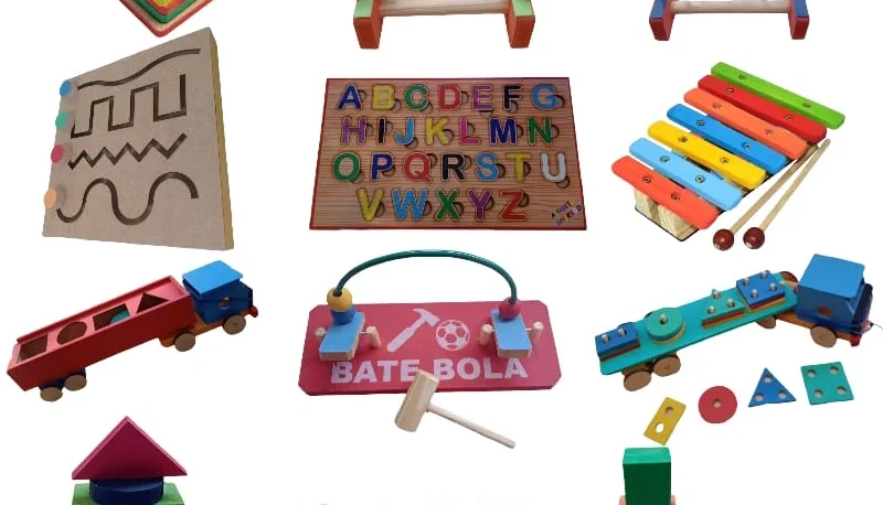 Brinquedo Montessori de Madeira com Nome