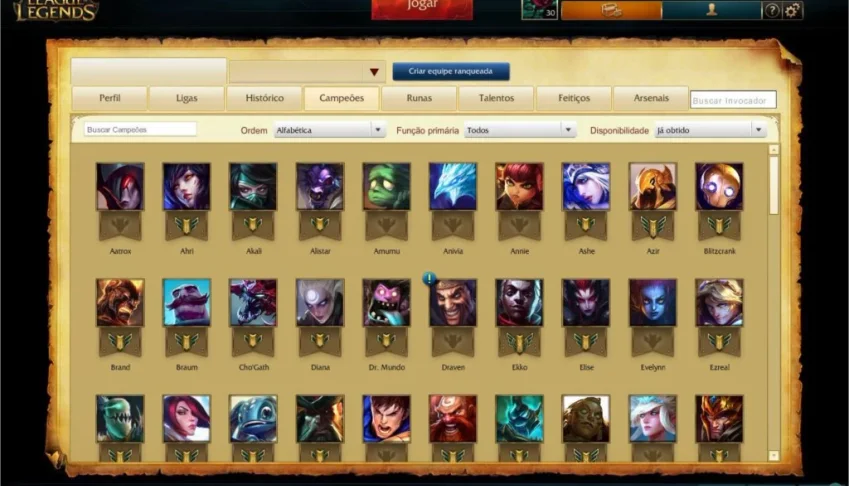 Conta S5 Platina V, 39 Skins E 90+ Champions