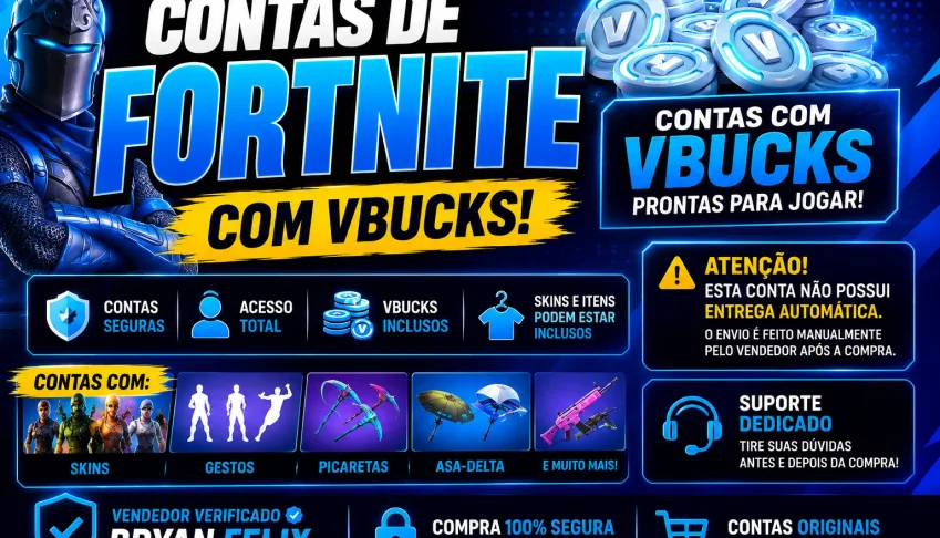Contas Fortnite Com 4500 V-Bucks Disponíveis