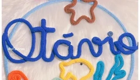 Guirlanda Fundo do Mar Personalizado em Tricotin