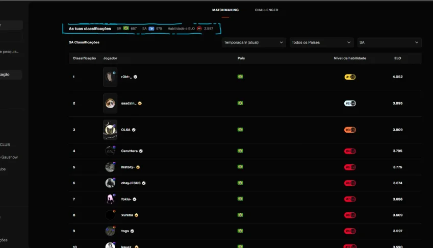 Sou top 300 Brasil.