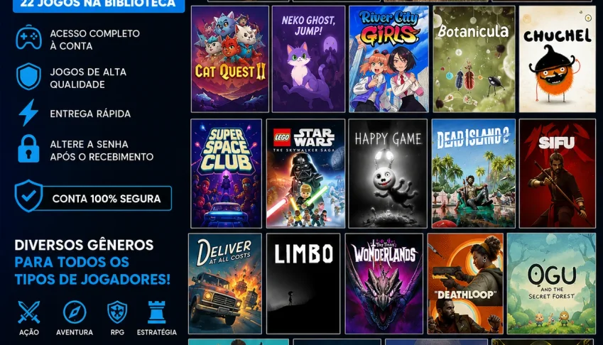 🎮 Conta Epic Games – 22 Jogos Na Biblioteca