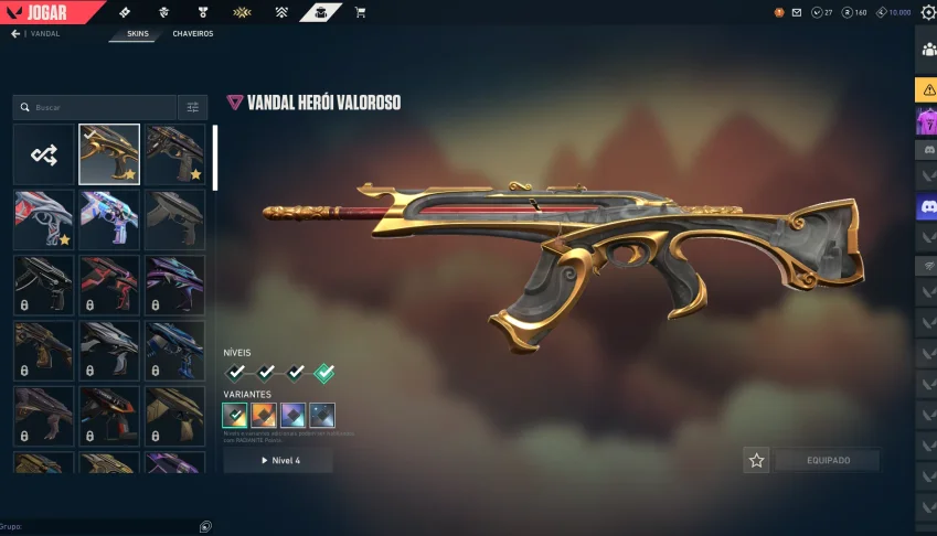 Conta Fa Valorant - Skin Xenocaçador, Operador Heroi Valoros