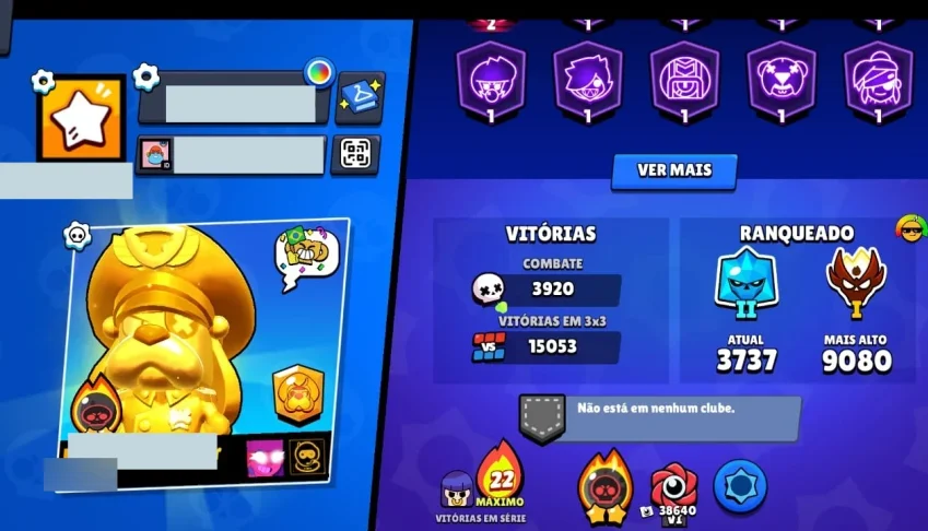 Conta Brawl Stars (+76K De Troféus, Diversos Cosméticos Raro