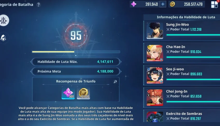 Solo Leveling: Arise - com 281Mil Núcleos Mágicos