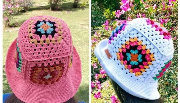 Chapéu Bucket Hat em Crochê