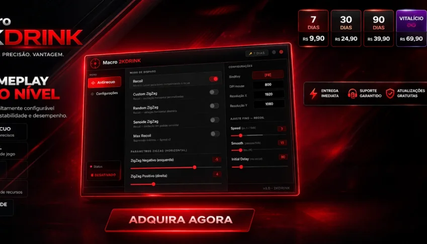 🔴 Macro 2Kdrink — No Recoil Para Jogos 🔴